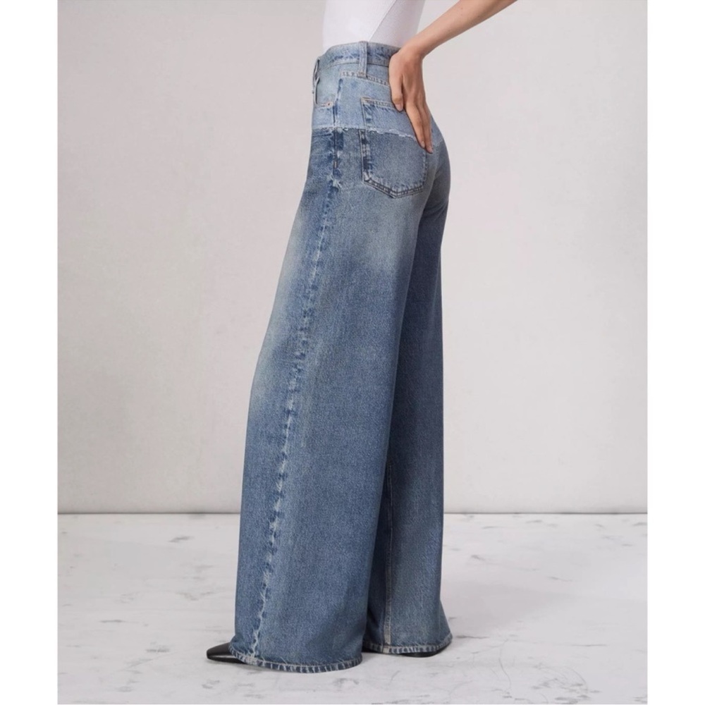 Rag & Bone Miramar Sofie Wide-Leg Pants Sweatpant Jeans Blue 27 - Picture 10 of 12